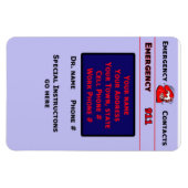 ベビーシッター/介護者緊急連絡磁石 マグネット (横)