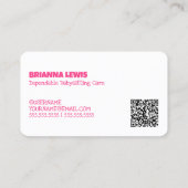 ベビーシッター 名刺 (裏面)