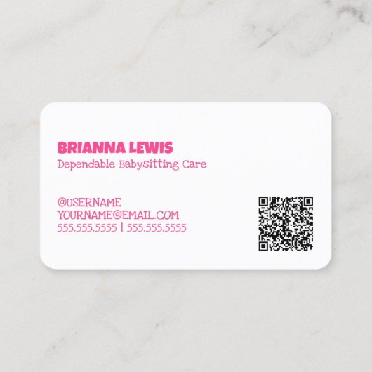 ベビーシッター 名刺 (裏面)
