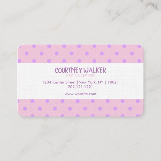 ベビーシッター 名刺 (裏面)