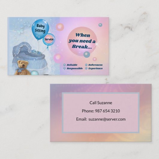 ベビーシッター 名刺 (正面/裏面)