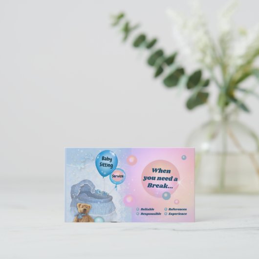 ベビーシッター 名刺 (スタンド正面)