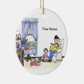 ベビーシッター、2人の女の子 セラミックオーナメント (右)