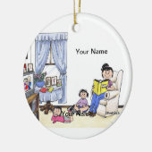 ベビーシッター、2人の女の子 セラミックオーナメント (左)