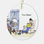 ベビーシッター、2人の少年 セラミックオーナメント (左)