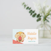 ベビーシッターNannyかわいいかわいいズハムスター&ストロベリー 名刺 (スタンド正面)