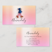 ベビーシッターNANNYチャイルドデイケア足パステルズキュート 名刺 (正面/裏面)