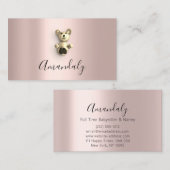 ベビーシッターNANNYチャイルドデイサービスビールバラ金ゴールド 名刺 (正面/裏面)