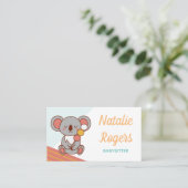 ベビーシッターNanny子供たち可愛いかわいいコアラフード 名刺 (スタンド正面)