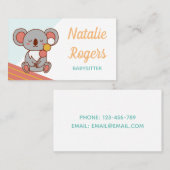 ベビーシッターNanny子供たち可愛いかわいいコアラフード 名刺 (正面/裏面)