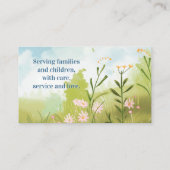 ベビーシッターNanny託児ウォーターベビーディアー 名刺 (裏面)