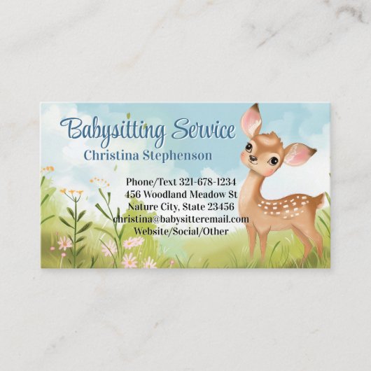 ベビーシッターNanny託児ウォーターベビーディアー 名刺 (正面)
