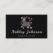 ベビーシッターNanny Childcareかわいい水の色ラマ 名刺 (正面)