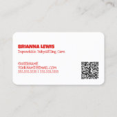 ベビーシッターQR 名刺 (裏面)