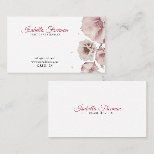 ベビーシッモダンティンガーリーク水色フローラ 名刺 (正面/裏面)