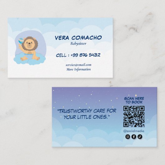 ベビーシッモダント事業 | ライオンベビーシッター 名刺 (正面/裏面)