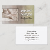 ベビーシッ気にチと小児の手の上の小さなフェート 名刺 (正面/裏面)