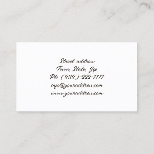 ベビーシッ気にチと小児の手の上の小さなフェート 名刺 (裏面)