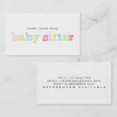 ベビーシッ気にチ&チャイルドカラフル- 名刺 (正面/裏面)