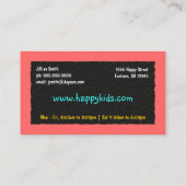 ベビーシッ気にト日の気にビジネスカード 名刺 (裏面)