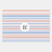 ベビーシパーソナライズされたャワーの性別表示モノグラム ラッピングペーパーシート (正面3)