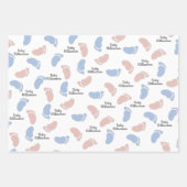 ベビーシパーソナライズされたャワーの性別表示モノグラム ラッピングペーパーシート (正面)