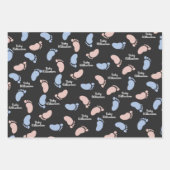 ベビーシパーソナライズされたャワーの性別表示モノグラム ラッピングペーパーシート (正面)