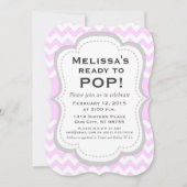ベビーシポップ・アートのャワー招待状、ピンクの山形 招待状 (正面)