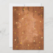 ベビーシポップ・アートのャワー金ゴールドハートウッ素朴ド 招待状 (裏面)