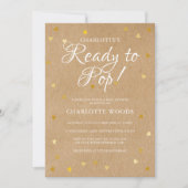 ベビーシポップ・アートのャワー/スプリンク金ゴールドハート 招待状 (正面)