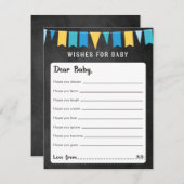 ベビーシャルボードベビーシャワーゲームカードのご希望 招待状 (正面/裏面)