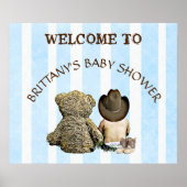 ベビーシャワパーソナライズされたーポスターバナーへようこそ ポスター (正面)