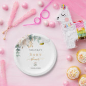 ベビーシャワビーフローラユーカリ ペーパープレート (パーティー)