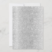 ベビーシャワモダンーシルバーグリッター足バラフローラ 招待状 (裏面)