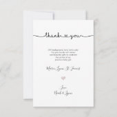 ベビーシャワーありがとうおしゃれなラブスクリプト サンキューカード (裏面)