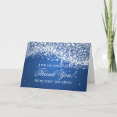 ベビーシャワーありがとうきらめくウェーブブルー サンキューカード (正面)