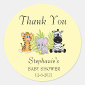 ベビーシャワーありがとうアニマルサファリジャングル ラウンドシール (正面)