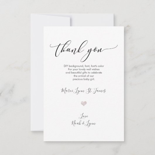 ベビーシャワーありがとうシャッキーな書字台本 サンキューカード (裏面)