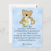 ベビーシャワーありがとうテディベア ポストカード (正面/裏面)