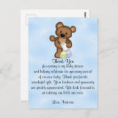 ベビーシャワーありがとうテディベア ポストカード (正面/裏面)