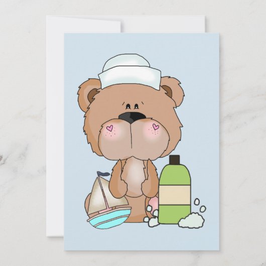 ベビーシャワーありがとうテディベア 招待状 (裏面)