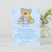 ベビーシャワーありがとうテディベア 招待状 (スタンド正面)