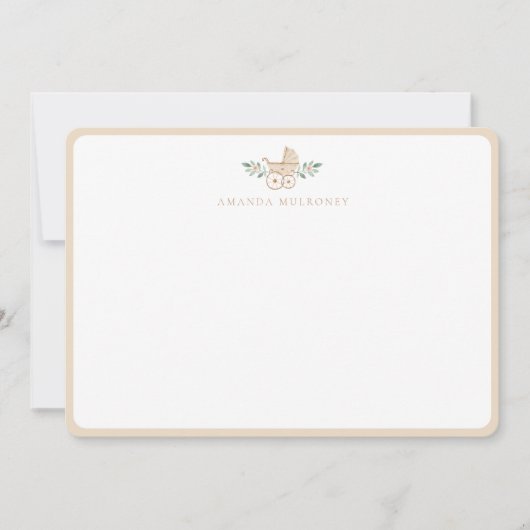 ベビーシャワーありがとうフラットノートカード サンキューカード (正面)