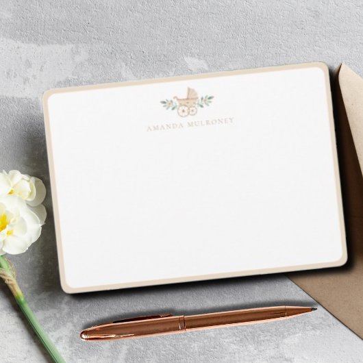 ベビーシャワーありがとうフラットノートカード サンキューカード