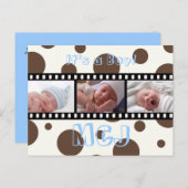 ベビーシャワーありがとうポストカードあなたの写真を挿入 案内ポストカード (正面/裏面)
