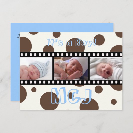 ベビーシャワーありがとうポストカードあなたの写真を挿入 案内ポストカード (正面/裏面)