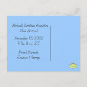 ベビーシャワーありがとうポストカードあなたの写真を挿入 案内ポストカード (裏面)