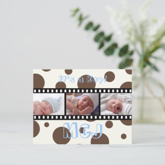 ベビーシャワーありがとうポストカードあなたの写真を挿入 案内ポストカード (スタンド正面)