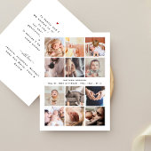 ベビーシャワーありがとうミニマリスト12フォトコラージュ 案内状