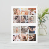 ベビーシャワーありがとうミニマリスト12フォトコラージュ 案内状 (スタンド正面)